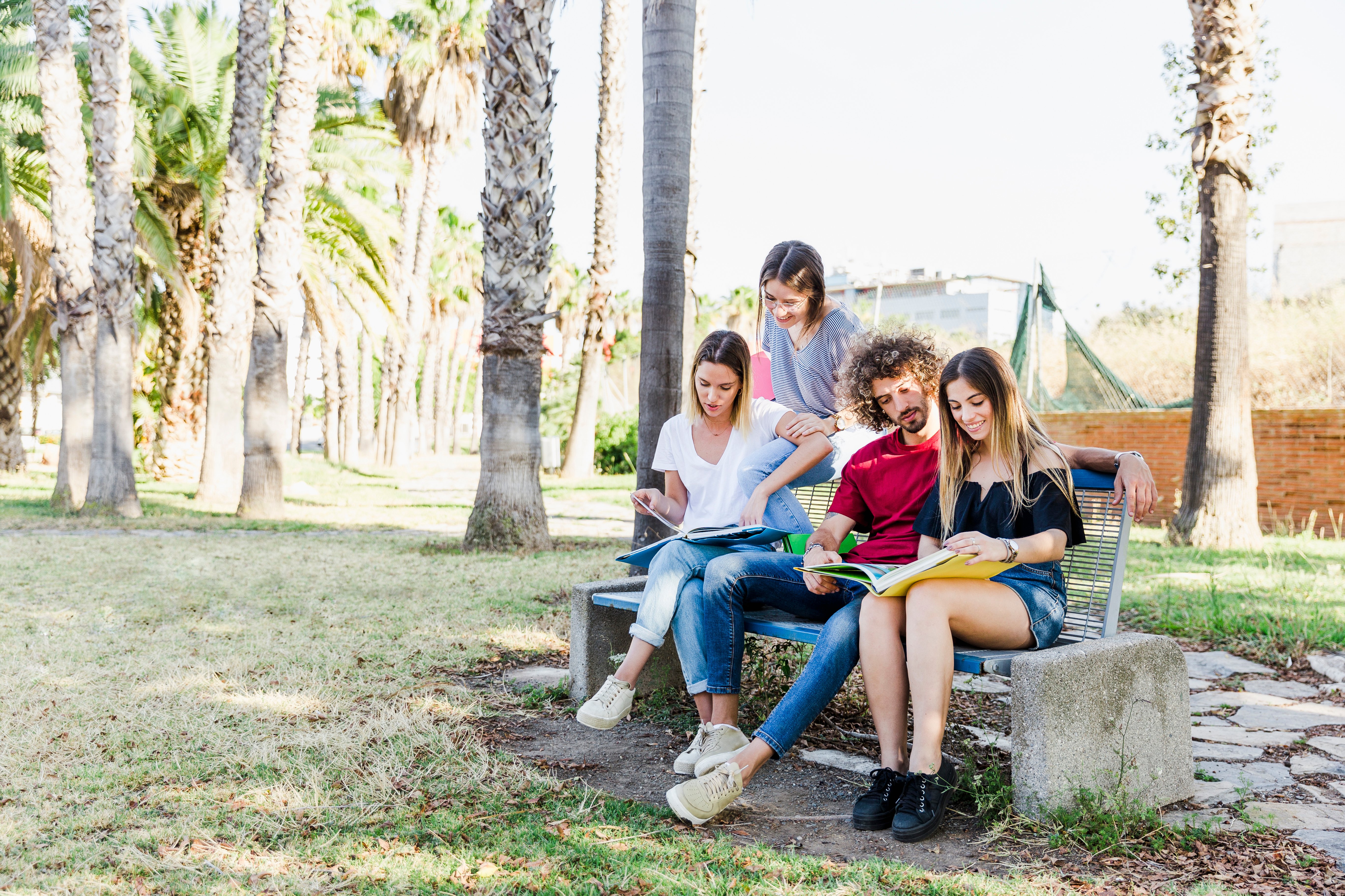 young-people-studying-park